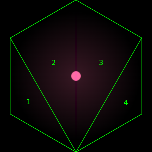 Hexagon made up of 4 triangles